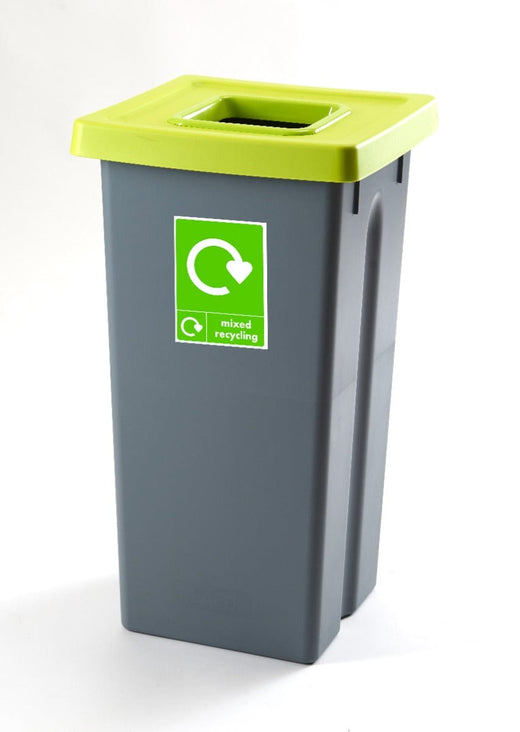 Lime Green Lid Recycling Bin for Mixed Recycling.
