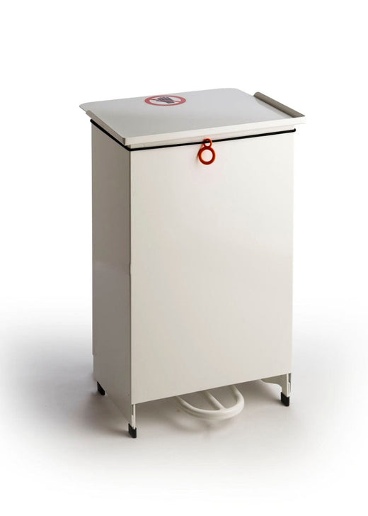 50L Fire Retardant Sackholder in White. Comes with Wheels and Handle for Maneuverability.
