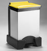 All plastic 45 litre plastic hospital sackholder with an yellow lid and white body