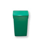 Green 54 litre recycling bin, body and lid all green with flip lid in the closed position