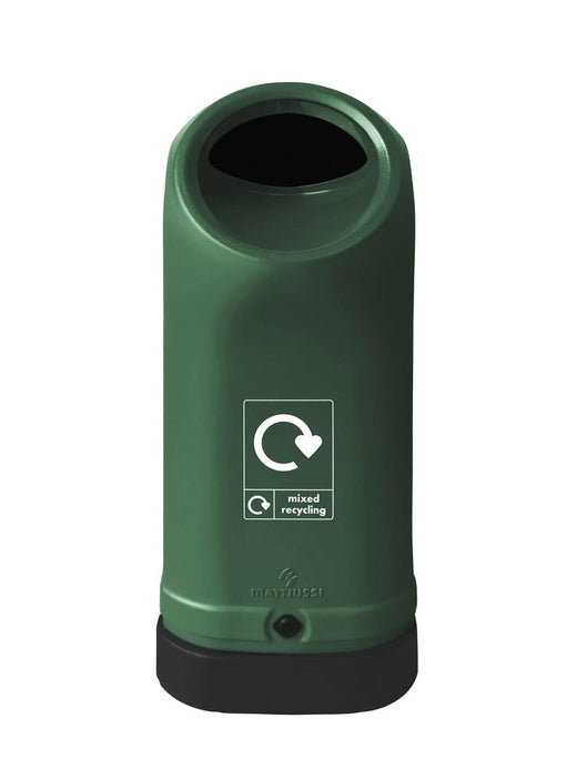 70-litre Dark Green Balloon open aperture bin for mixed recycling.