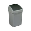 10 Litre swing lid bin with a light grey base and black lid