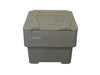 Grey grit bin with closed lid and 60 litre capacity