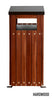 Hardwood effect square litterbin, featuring a galvanised liner, ground mountable feet and a black powder coated lid