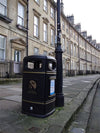 Heritage Square Hooded Outdoor Litter Bin - 110 Litre