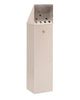 Hooded Top Free Standing Pillar Cigarette Bin with a Stainless Steel Finish.