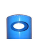 Hooded top litter bin in blue with a round aperture