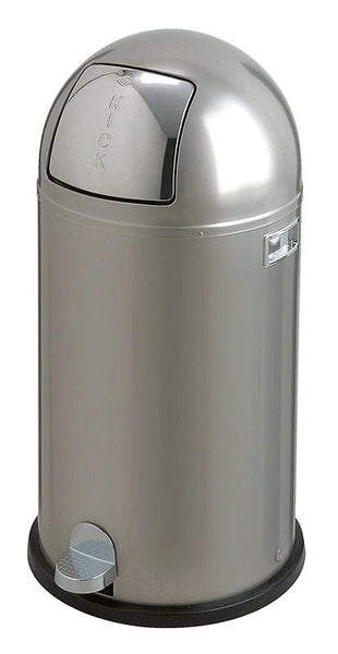 Freestanding litter bin from Wesco, powder coated steel with carrying handles, pedal and protective rim