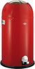 Closed Wesco branded pedal bin, finished in red with chrome pedal