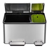 Foot pedal stainless steel recycling bin