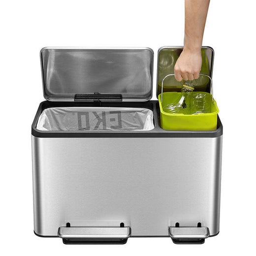 Stainless steel pedal bin with handle 45 litre combine
