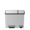 Stainless steel pedal 2 compartments recycling bin