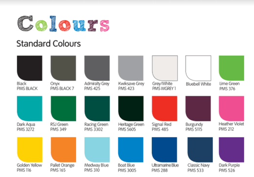 Colours Available for Envirobank Recycling Bin - Black, Onyx, Admiralty Grey, Kwiksave Grey, Grey/White, Bluebell White, Lime Green, Dark Aqua, RSJ Green, Racing Green, Heritage Green, Signal Red, Burgundy, Heather Violet, Golden Yellow, Pallet Orange, Medway Blue, Boat Blue, Ultramarine Blue, Classic Navy & Dark Purple.