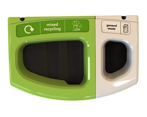 Meridian Dual Aperture Recycling Bin - 110 Litre