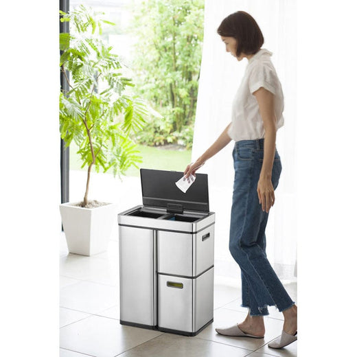 Mirage Stack 3 Compartment Sensor Bin - 60 Litre