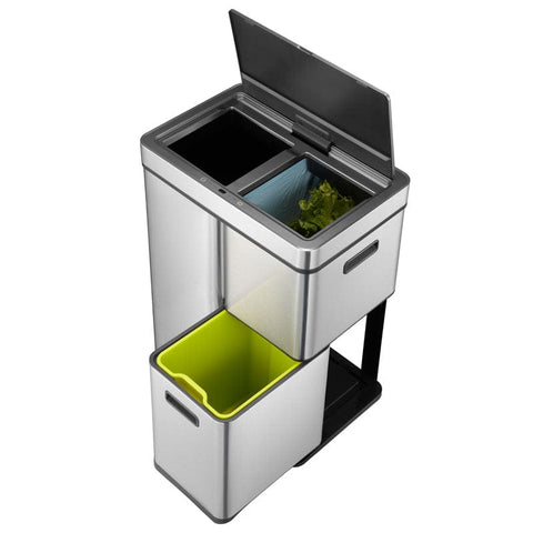 Mirage Stack 3 Compartment Sensor Bin - 60 Litre