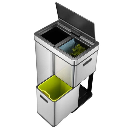 Mirage Stack 3 Compartment Sensor Bin - 60 Litre