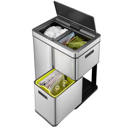 Mirage Stack 3 Compartment Sensor Bin - 60 Litre