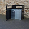 160 Litre external litter bin in black with front door open showing 2 internal galvanised liners