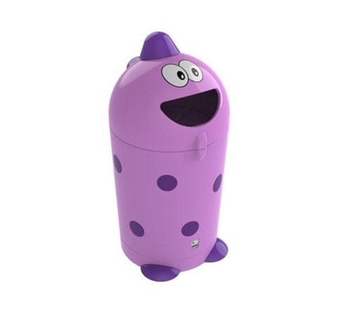 Mollie Fun Monster Buddy Bin in Heather Violet with lock included as standard.