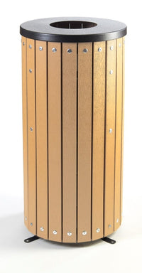 Wood Effect Outdoor Litter Bin - 40 Litre