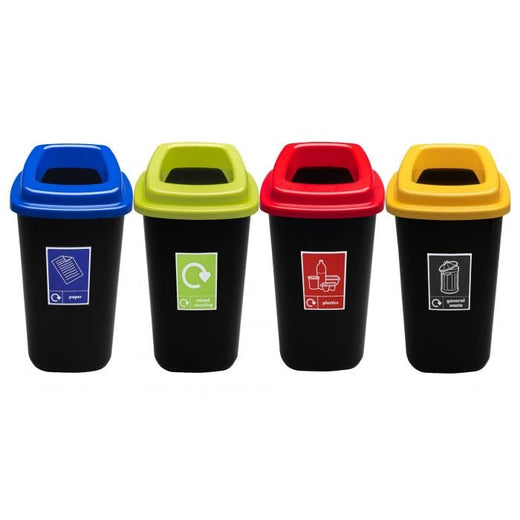 45 Litre Recycling Bins with wide top apertured lids..