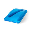 Blue slotted lid for the ecoslims, paper graphic to the lid rim