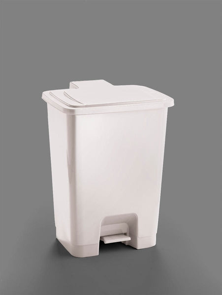 30 Litre pedal operated step bin in white
