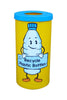 42 Litre novelty internal recycling bin.  Plastic bottles character to the front, yellow body with blue lid