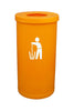 70 Litre Popular Bin in Orange with Tidyman icon print on trash bin body.