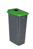 80 Litre slim footprint recycling bin, complete with green hole top aperture
