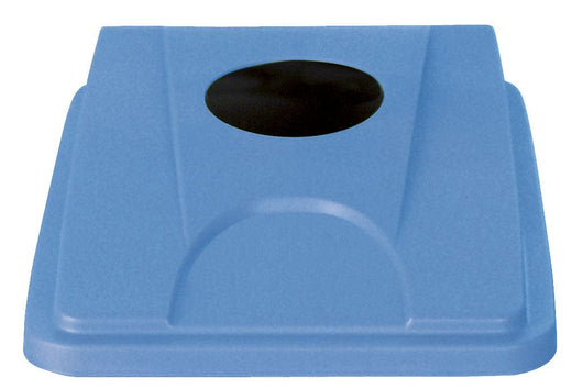 Blue recycling lid for the slim profile bins with blue hole aperture