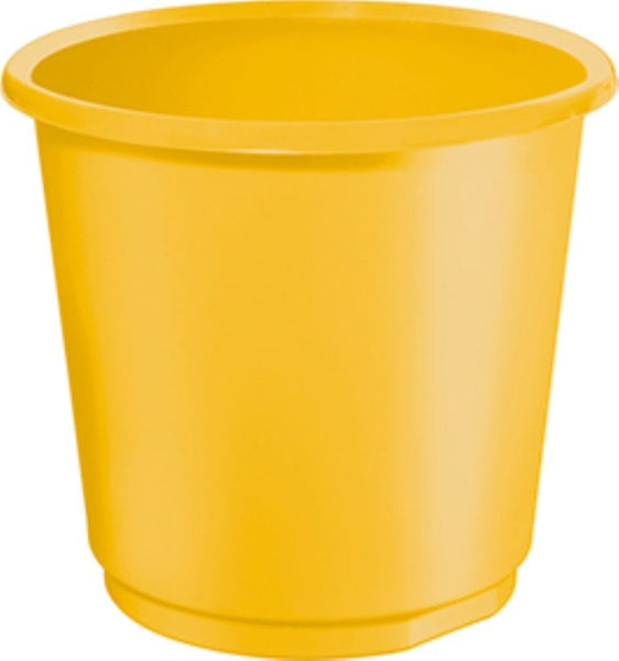 Lightweight 18 litre plastic internal waste bin.  Finished in yellow with tapered design