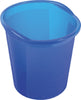 Blue 18 litre waste paper basket made from semi translucent plastic