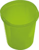 Lime green semi translucent waste paper basket with open top
