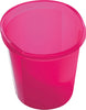 Raspberry plastic 13 litre waste paper bin with large opening for disposal