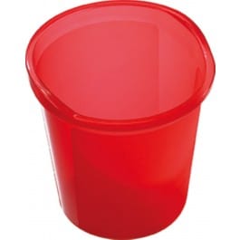 Semi translucent red 18 litre circular waste basket