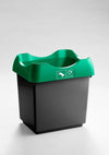 Open Top Recycling Bin with Coloured Lids and Stickers - 30 Litre