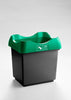 Open Top Recycling Bin with Coloured Lids and Stickers - 30 Litre