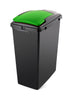 40 litre slim bin with a dark grey body and green lid