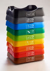 Open Top Recycling Bin with Coloured Lids and Stickers - 50 Litre