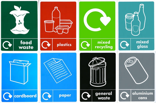 Freestanding Colour Coded Recycling Bin - Available in 3 Sizes