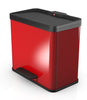 27L Hailo Trento Oko Trio Pedal Bin in Red with Soft Closing LId.