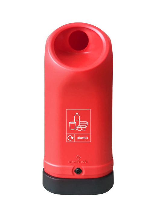  70-litre Red Balloon external recycling bin for plastic waste.