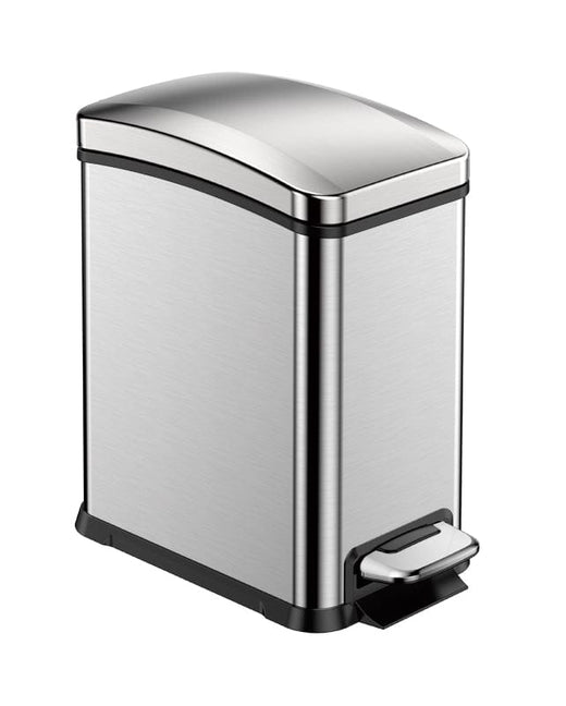  EKO Rejoice Brushed Stainless Steel Pedal Bin, featuring an integrated foot pedal for hands-free use. Available in 8 & 15 litres.