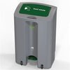 Pedal operated plastic recycling bin showing dark green food waste lid and pedal