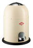 Small pedal bin in cream with Wesco logo on the front with lid aperture closed