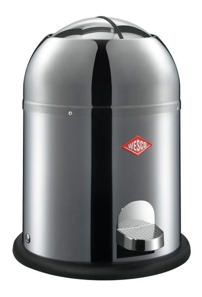 Freestanding small pedal bin with protective rim  with Wesco branding
