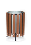 Wood Effect Circular Open Top Litter Bin - 45 and 70 Litre Available
