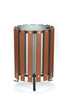 Compact 40 litre external waste bin featuring an internal liner in a walnut effect